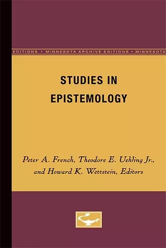 Studies in Epistemology cover