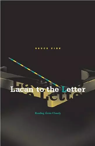 Lacan To The Letter cover