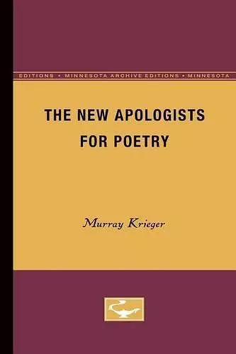 The New Apologists for Poetry cover