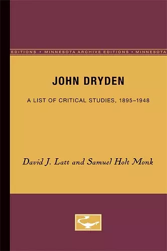 John Dryden cover