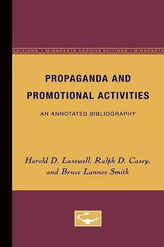 Propaganda and Promotional Activities cover