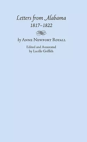 Letters from Alabama, 1817-1822 cover