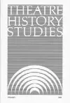 Theatre History Studies 1981 cover