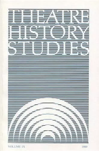 Theatre History Studies 1989 cover