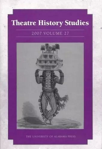Theatre History Studies v. 27 cover