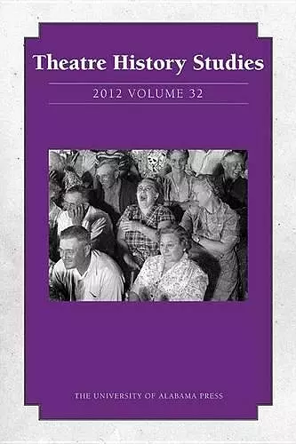 Theatre History Studies 2012 cover