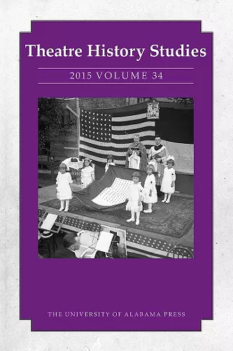 Theatre History Studies 2015, Volume 34 cover