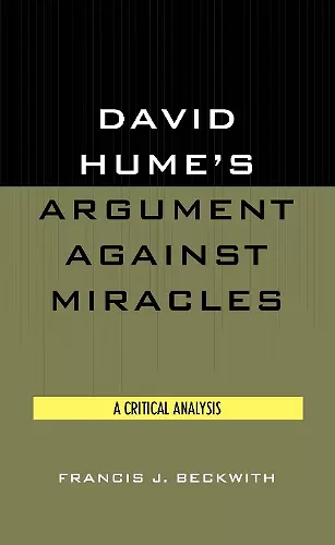 David Hume's Argument Against Miracles cover