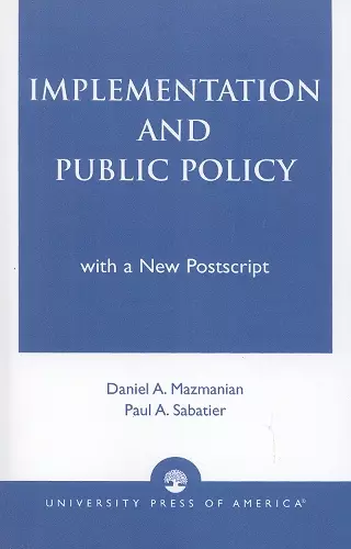 Implementation and Public Policy cover