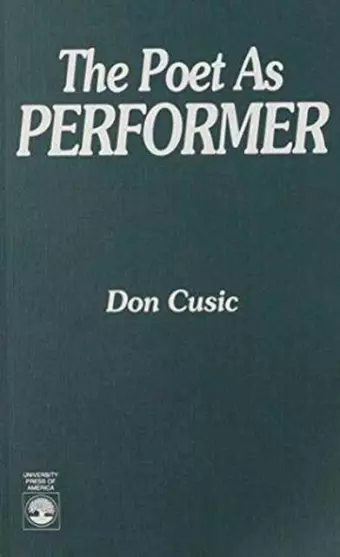 The Poet as Performer cover