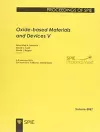 Oxide-based Materials and Devices V cover