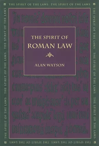 The Spirit of Roman Law cover