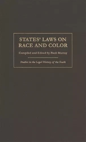 States' Laws on Race and Color cover