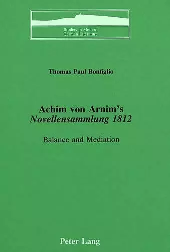 Achim Von Arnim's Novellensammlung 1812 cover