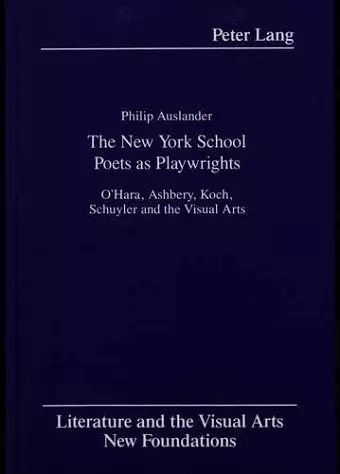 The New York School Poets as Playwrights cover