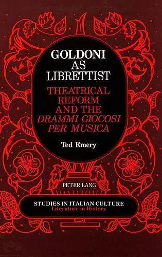 Goldoni as Librettist cover