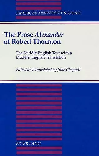 The Prose Alexander of Robert Thornton cover