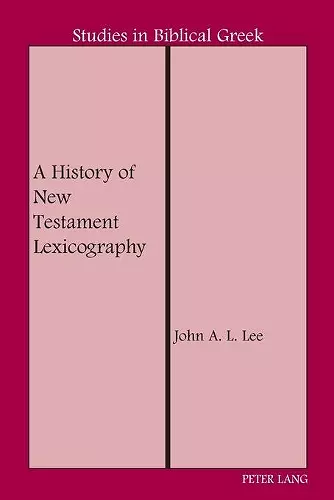 A History of New Testament Lexicography cover