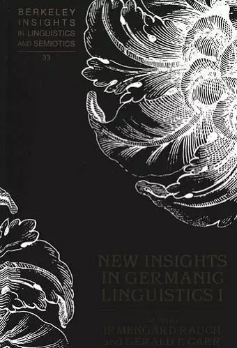 New Insights in Germanic Linguistics I cover