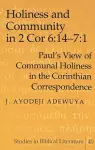 Holiness and Community in 2 Cor 6:14-7:1 cover