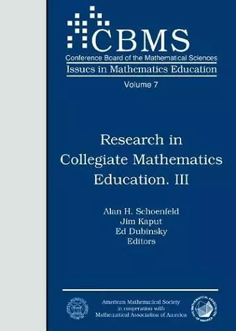 Research in Collegiate Mathematics Education III cover