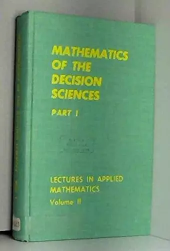 Mathematics of the Decision Sciences, Part 1 cover