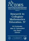 Research in Collegiate Mathematics Education IV cover