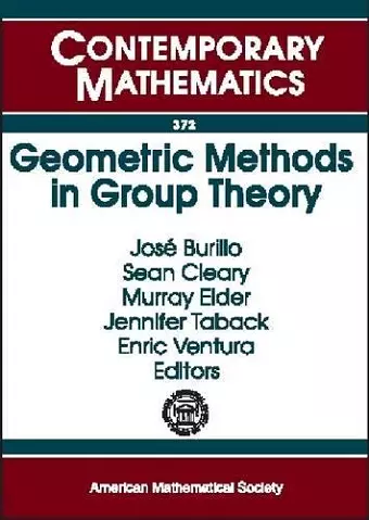 Geometric Methods in Group Theory cover