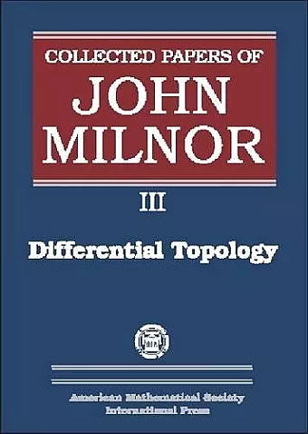 Collected Papers of John Milnor, Volume III cover