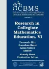 Research in Collegiate Mathematics Education VI cover