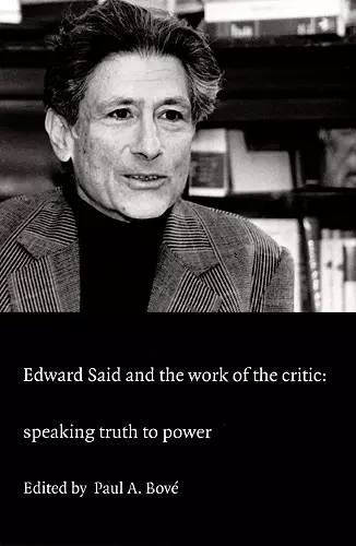 Edward Said and the Work of the Critic cover