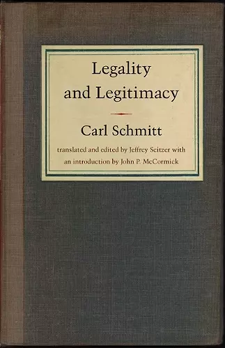 Legality and Legitimacy cover