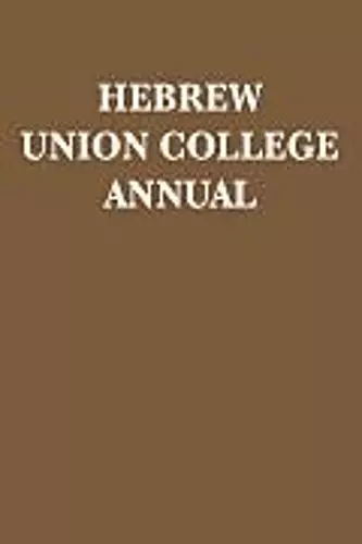Hebrew Union College Annual cover