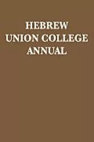 Hebrew Union College Annual, Volume 86 cover