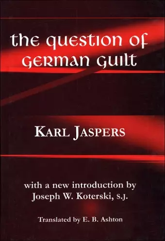 The Question of German Guilt cover