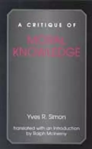 A Critique of Moral Knowledge cover