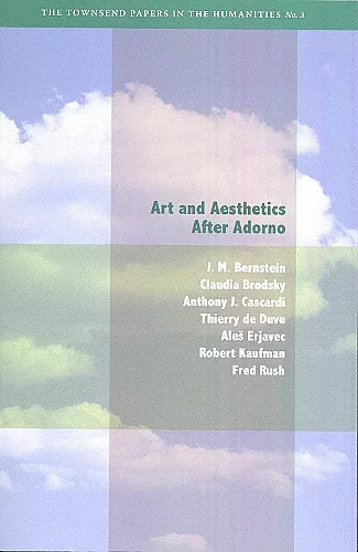 Art and Aesthetics after Adorno cover