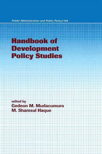 Handbook of Development Policy Studies cover