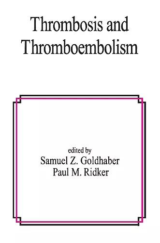 Thrombosis and Thromboembolism cover