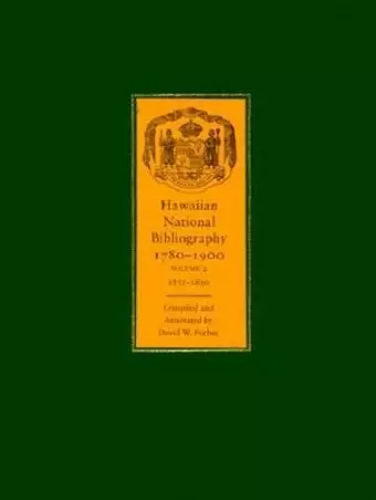 Hawaiian National Bibliography, 1780-1900 cover