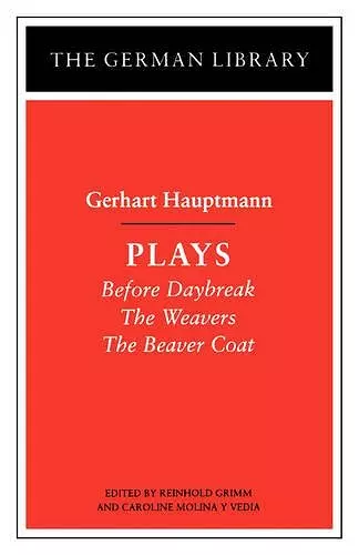 Plays: Gerhart Hauptmann cover