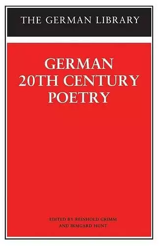 German 20th Century Poetry cover