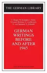 German Writings Before and After 1945: E. Junger, W. Koeppen, I. Keun, A. Lernet-Holenia, G. von Rez cover