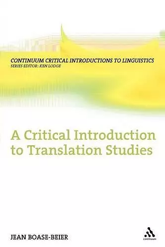 A Critical Introduction to Translation Studies cover