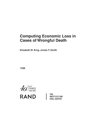 Computing Economic Loss in Cases of Wrongful Death/R-3549-Icj cover