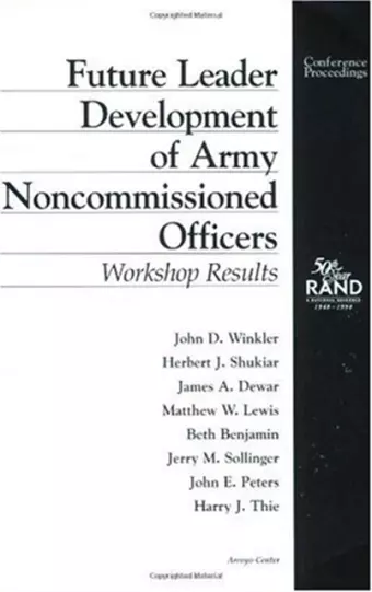 Future Leader Development of Army Noncommissioned Officers cover