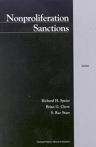 Nonproliferation Sanctions cover