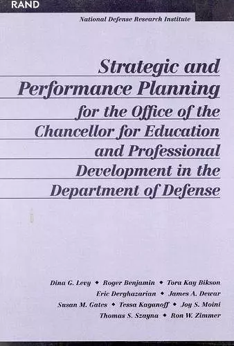 Strategic and Performance Planning for the Office of the Chancellor for Educational and Professional Development cover