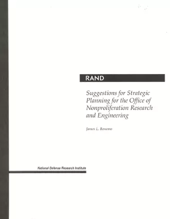 Suggestions for Strategic Planning for the Office of Nonproliferation Research and Engineering cover