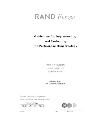 Guidelines for Implementing and Evaluating the Portuguese Drug Strategy cover